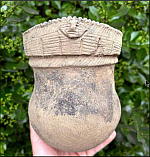 A Susquehannock Face Vessel from Lancaster County, Pennsylvania, Pinched Faced Pipe and Two Hafted Iroquois Kettle Points