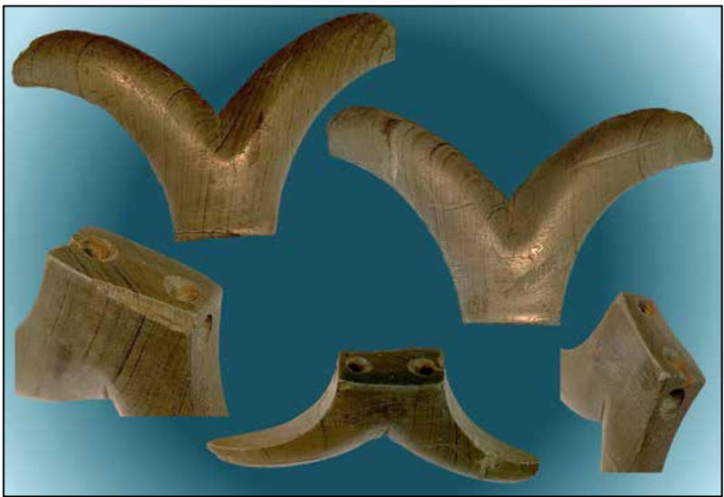 Anciently Salvaged Double Crescent Bannerstone